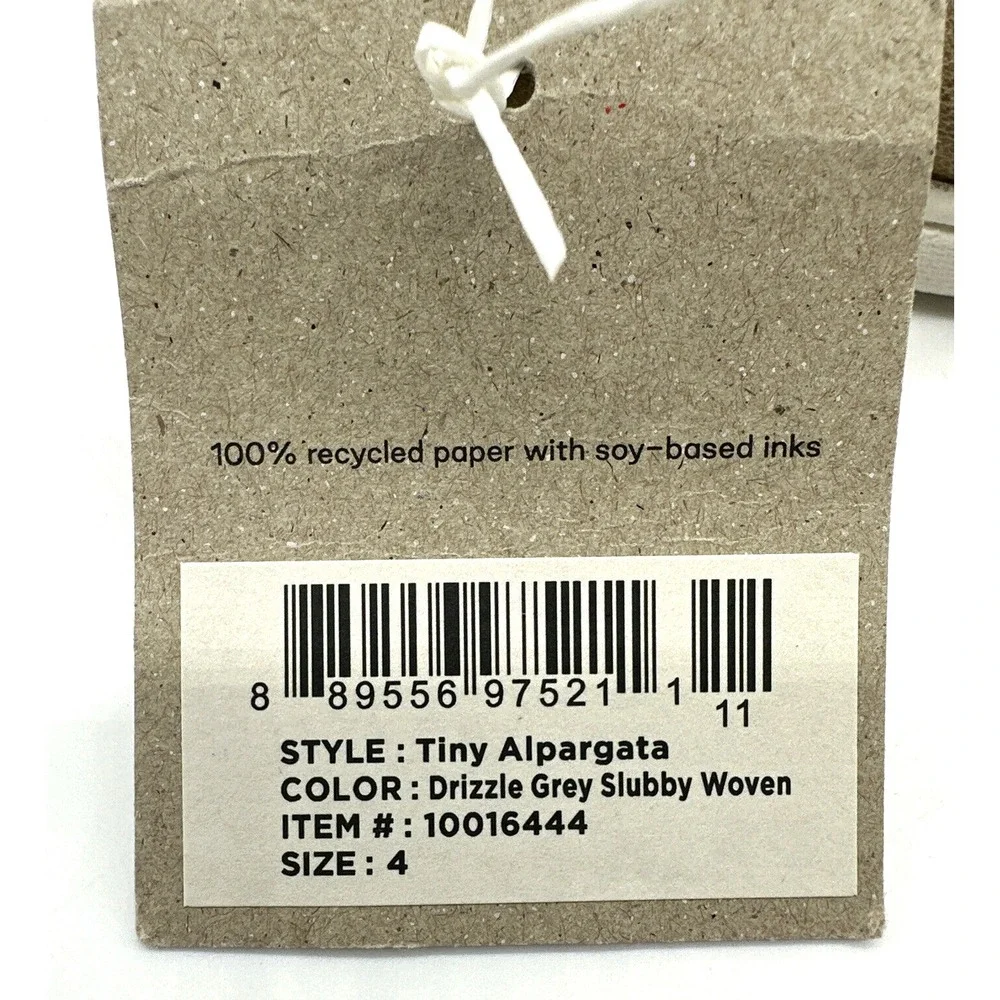Toms Tiny Alpargata Toddler Size T4‎ Slip On Canvas Earthwise Shoes